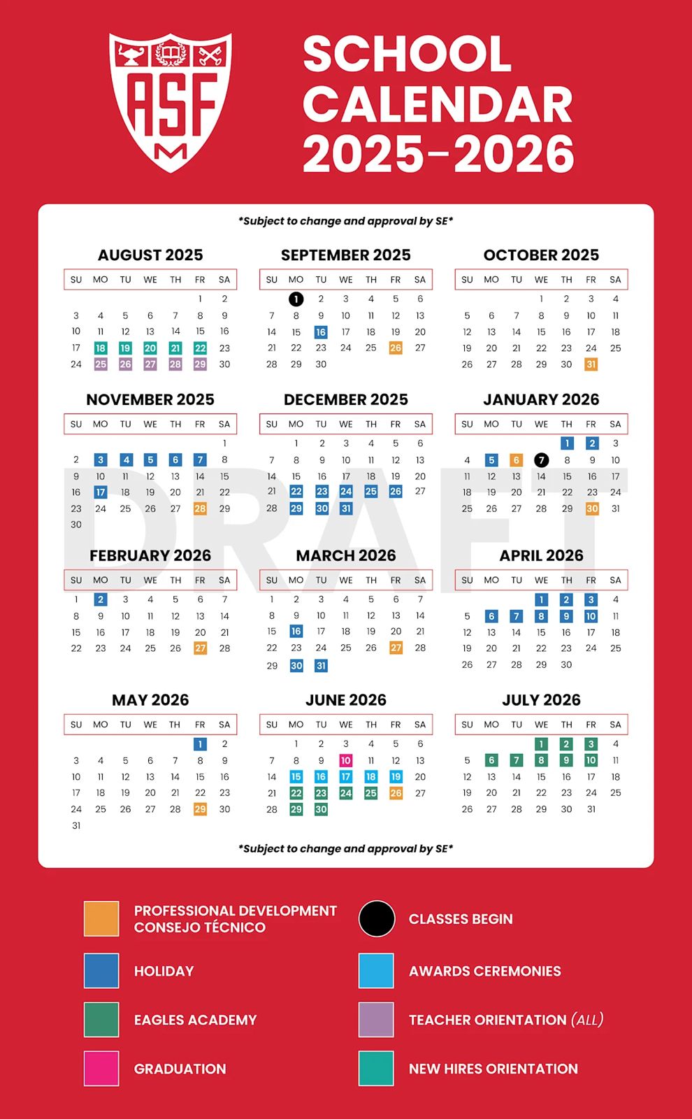 Calendario ASFM 2025–2026